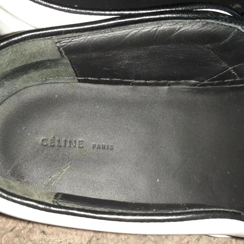 CELINE Paris-White Patent Leather Flatform Loafers-Sz 39.5-Excellent - Picture 7 of 9